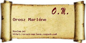 Orosz Marléne névjegykártya